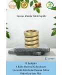 Altın Eskitme Mumluk Şamdan 3 Adet Tealight ve İnce Mum Uyumlu Spiral Model